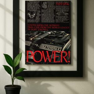 mk2 supra framed original ad in black floating frame on wall