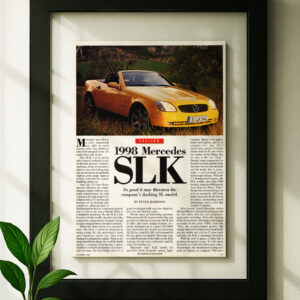 mercedes slk sl framed original ad in black floating frame on wall