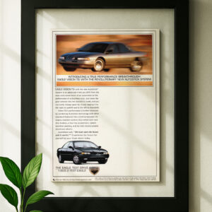 eagle vision tsi framed original ad in black floating frame on wall