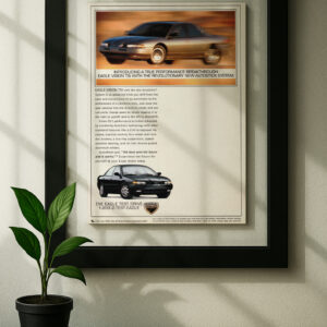 eagle vision tsi framed original ad in black floating frame on wall