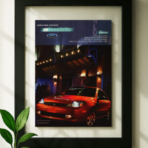 Ford Focus original ad in floating frame on wall