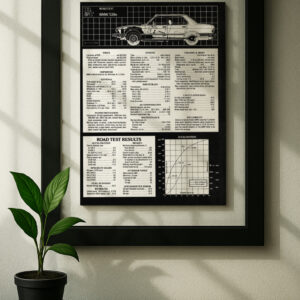 bmw e28 528e framed original ad in black floating frame on wall
